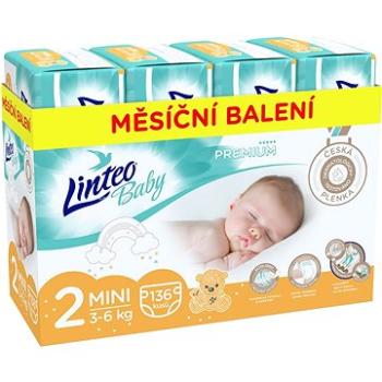 LINTEO Baby Prémium MINI (3–6 kg) 136 ks  (8595686303696)