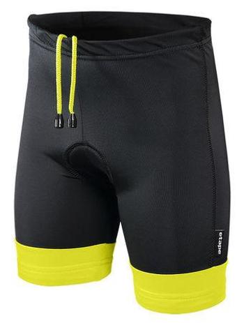 Etape - dětské kalhoty JUNIOR s vložkou, černá/žlutá fluo 140/146, 140 - 146