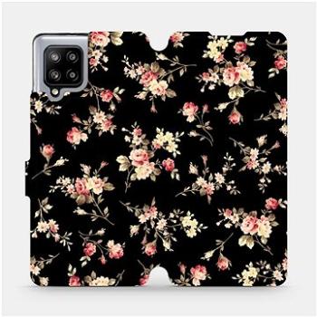 Flipové pouzdro na mobil Samsung Galaxy A42 5G - VD02S Květy na černé (5903516403769)