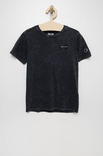 Dětské bavlněné tričko Champion 305967 černá barva, s aplikací