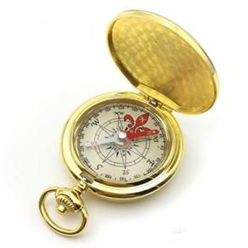 Šperky4U Zlacený kompas v uzavíratelném kovovém pouzdru - BZ0004-GD