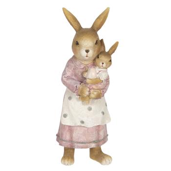 Velikonoční dekorace králičí mámy s králíčkem - 7*7*19 cm 6PR3319
