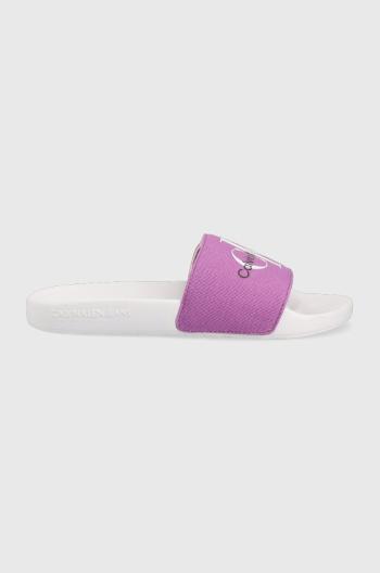 Pantofle Calvin Klein Jeans dámské, fialová barva