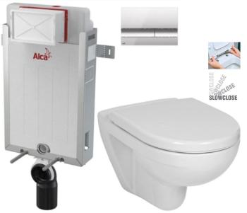 ALCAPLAST Renovmodul předstěnový instalační systém s chromovým tlačítkem M1721 + WC JIKA LYRA PLUS + SEDÁTKO DURAPLAST SLOWCLOSE AM115/1000 M1721 LY5