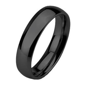NUBIS® Wolframový prsten černý, šíře 6 mm - velikost 55 - NWF1061-55