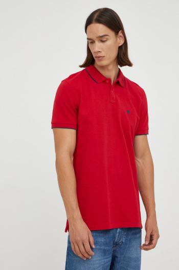 Bavlněné polo tričko Wrangler červená barva