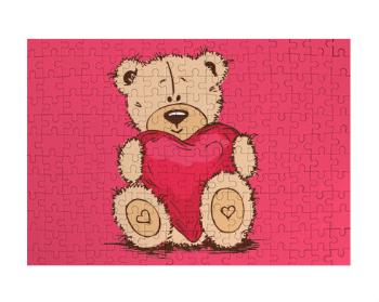 Puzzle A3 130 dílků Medvídek srdce