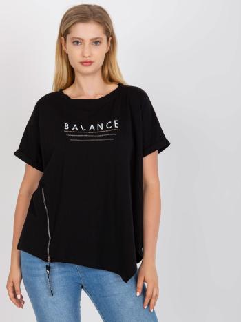 ČERNÉ TRIČKO "BALANCE" SE ZIPEM RV-TS-7716.48P-BLACK Velikost: ONE SIZE