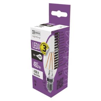 Emos LED žárovka Filament Candle A++ 4W E14 neutrální bílá