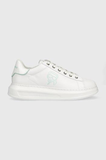Kožené sneakers boty Karl Lagerfeld Kapri Mens bílá barva