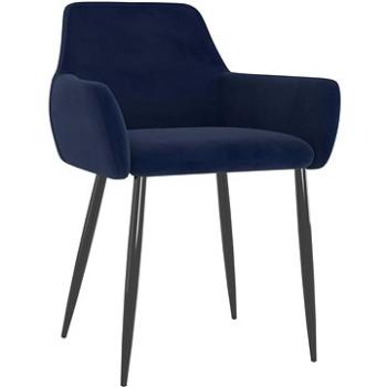 Jídelní židle 4 ks modré samet (3068022)