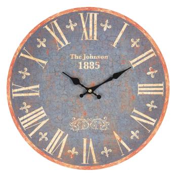 Vintage nástěnné hodiny s patinou The Johnson - Ø 34*3 cm / 1*AA 6KL0572