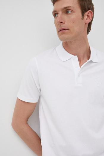 Polo tričko Karl Lagerfeld bílá barva, s aplikací