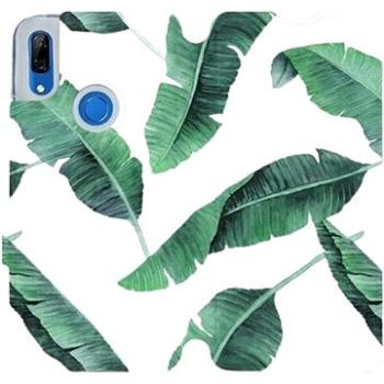 Flipové pouzdro na mobil Huawei P Smart Z - MG06P Zelené listy na bílém pozadí (5903226940585)