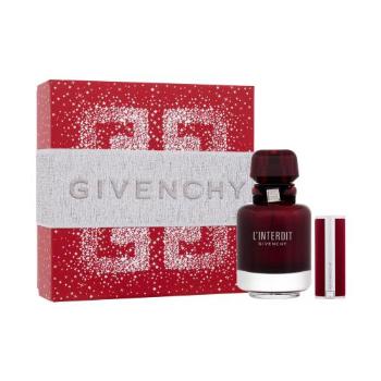 Givenchy L´Interdit Rouge dárková kazeta parfémovaná voda 50 ml + rtěnka Le Rouge Deep Velvet 1,5 g 37 Rouge Grainé pro ženy