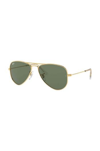 Dětské sluneční brýle Ray-Ban Junior Aviator zelená barva, 0RJ9506S