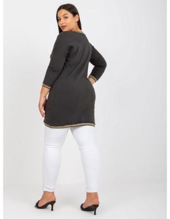 Dámská tunika pro každodenní nošení plus size s 3/4 rukávy PRISCILIA khaki 