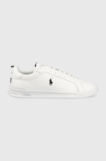 Kožené sneakers boty Polo Ralph Lauren Hrt Ct II bílá barva, 809860883006