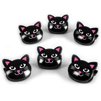 Magnet 3Pagen 6 klipsů na sáčky "Kočky" černá