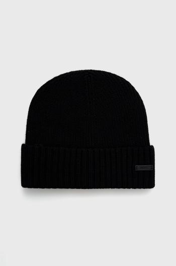 Vlněný klobouk BOSS černá barva,