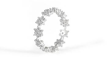 Beneto Něžný stříbrný prsten se zirkony AGG499 50 mm