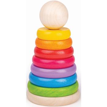 Bigjigs Toys First Rainbow Stacker nasazovací kroužky ze dřeva