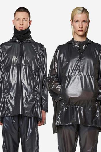 Nepromokavá bunda Rains Ultralight Anorak 18880 BLACK černá barva, přechodná, oversize