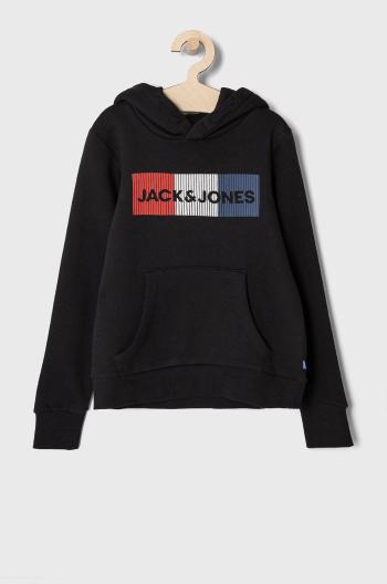 Mikina Jack & Jones černá barva, s potiskem