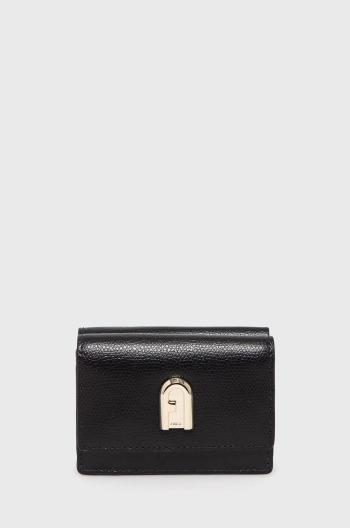 Kožená peněženka Furla dámská, černá barva