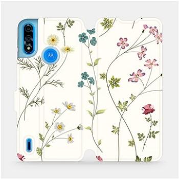 Flipové pouzdro na mobil Motorola Moto E7i Power - MD03S Tenké rostlinky s květy (5903516711123)