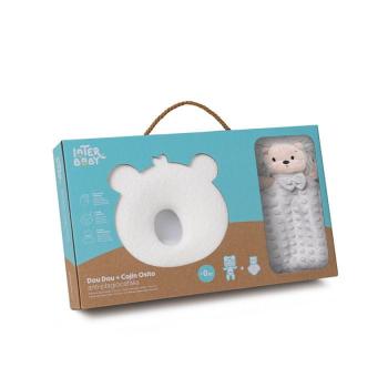 Interbaby SET MÉĎA - ergonomický polštářek + přítulka - šedý