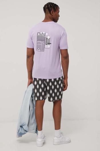 Bavlněné tričko Fila fialová barva, hladký