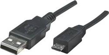 USB 2.0 kabel Manhattan 325677-CG, 50.00 cm, černá