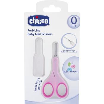 Chicco Baby Moments dětské nůžky s kulatou špičkou 0m+ Pink 1 ks