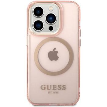 Guess Translucent MagSafe Kompatibilní Zadní Kryt pro iPhone 14 Pro Max Pink (GUHMP14XHTCMP)