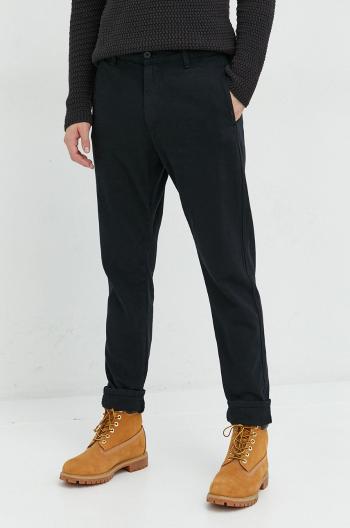 Bavlněné kalhoty Only & Sons pánské, černá barva, jednoduché