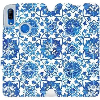 Flipové pouzdro na mobil Huawei P Smart Z - ME05P Modré dlaždice s květy (5903226940257)