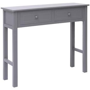 Konzolový stolek šedý 90x30x77 cm dřevo (284146)