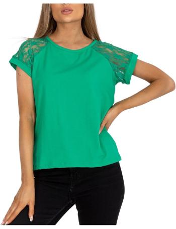 Zelené dámské tričko s krajkovými rukávy vel. L/XL
