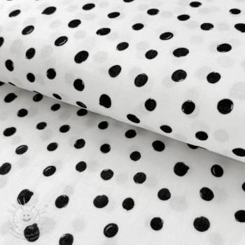 Dvojitá gázovina/mušelín Draw dots Snoozy white