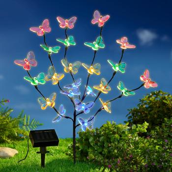 Solární zahradní stromek motýli