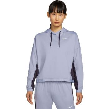 Nike TF PACER HOODIE W Dámská běžecká mikina, světle modrá, velikost L