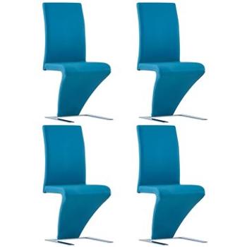 Jídelní židle s cik-cak designem 4 ks modré umělá kůže  (3052957)