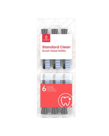 Oclean Standard Clean Soft náhradní hlavice 6 ks černé