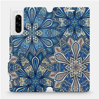 Flipové pouzdro na mobil Sony Xperia 5 - V108P Modré mandala květy (5903516057931)