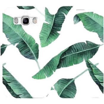Flipové pouzdro na mobil Samsung Galaxy J5 2016 - MG06P Zelené listy na bílém pozadí (5903226337781)