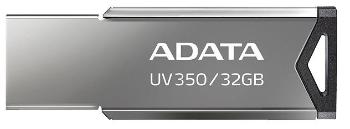 ADATA Flash Disk 32GB UV350, USB 3.2 Dash Drive, tmavě stříbrná textura kov