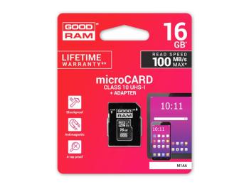 Karta paměťová GOODRAM micro SD 16 GB s adaptérem