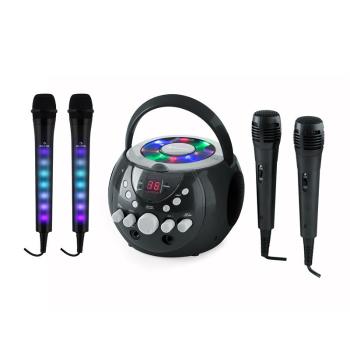 Auna SingSing černá + Dazzle Mic Set karaoke zařízení, mikrofon, LED osvětlení