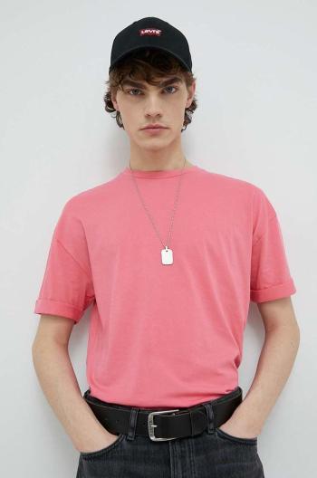 Bavlněné tričko Drykorn Thilo růžová barva